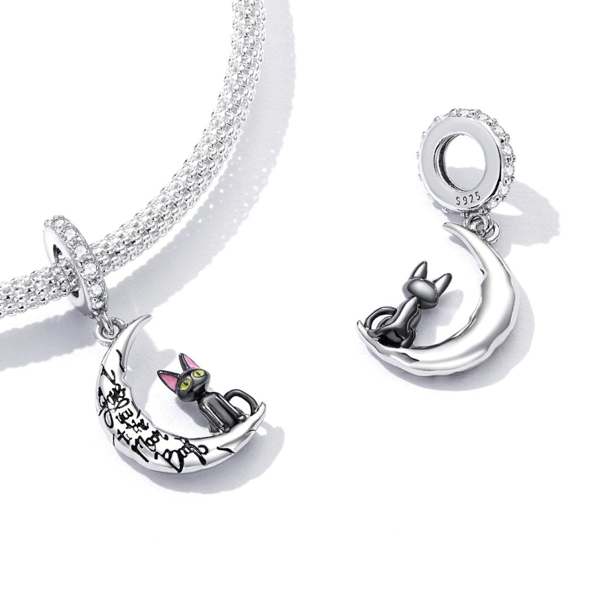 Charm Pendant Chat au Clair de Lune