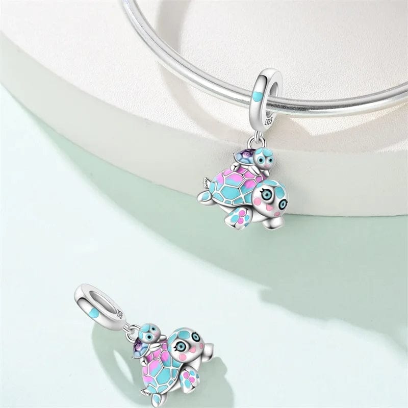 Charm Pendant Tortue Marine Maman et Bébé