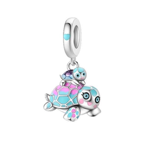Charm Pendant Tortue Marine Maman et Bébé