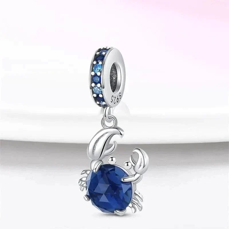 Charm Pendant Crabe Bleu Océan