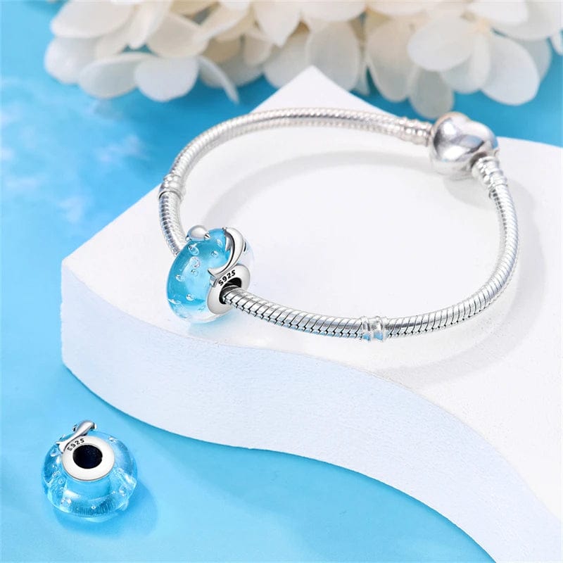 Charm en Verre Bleu Océan