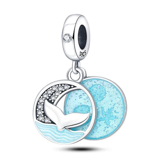 Charm Pendant Queue de Baleine Bleu Océan