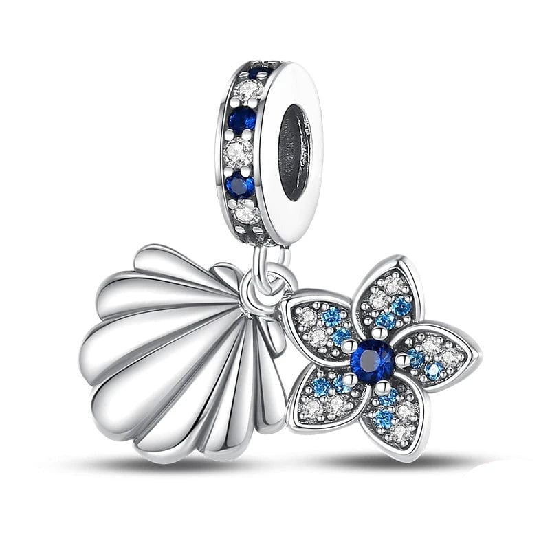 Charm Pendant Coquillage et Fleur Océan