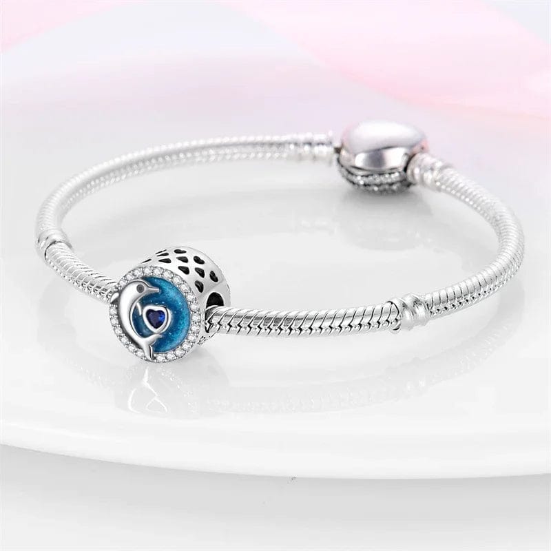 Charm Cercle Dauphin et Cœur Océan