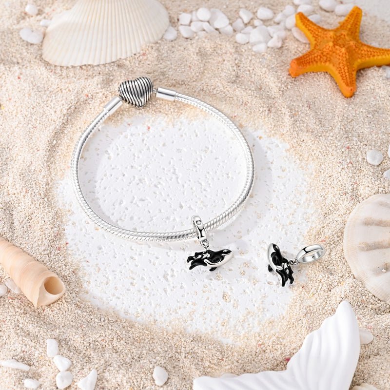 Charm Pendant Orque Maman et Bébé