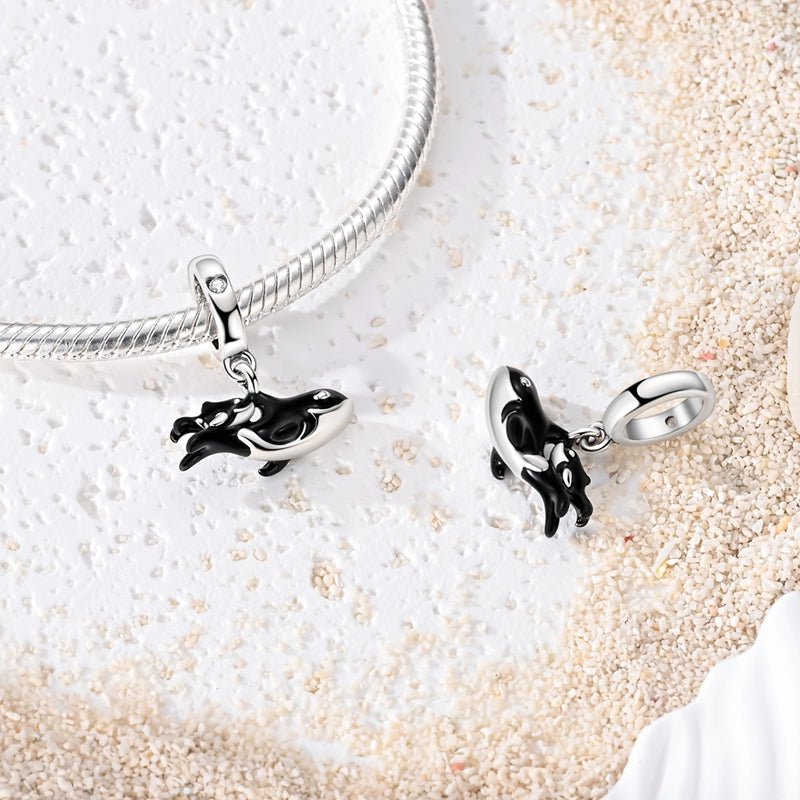 Charm Pendant Orque Maman et Bébé