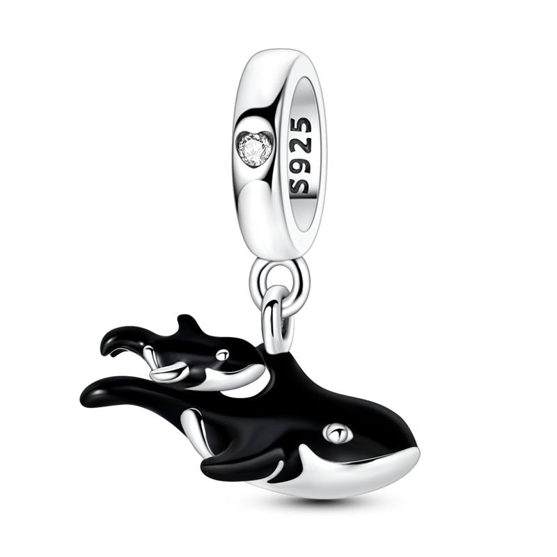 Charm Pendant Orque Maman et Bébé