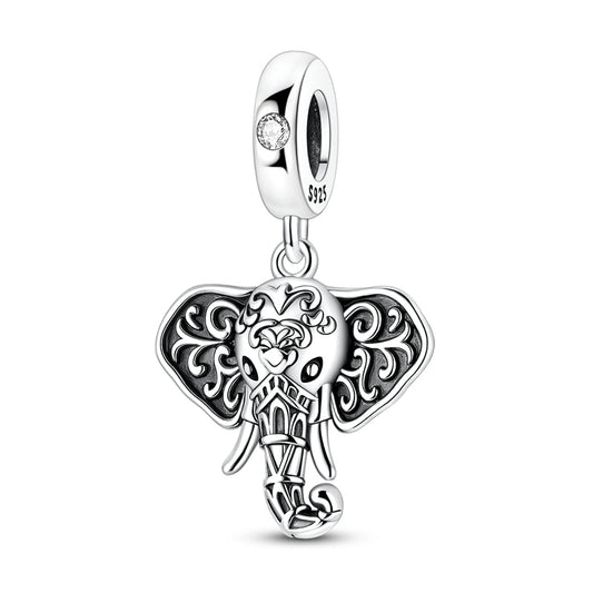 Charm Pendant Éléphant Ornementé