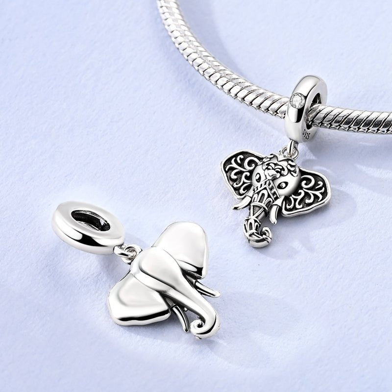 Charm Pendant Éléphant Ornementé