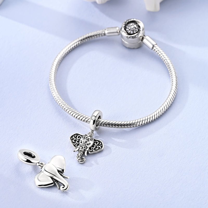 Charm Pendant Éléphant Ornementé