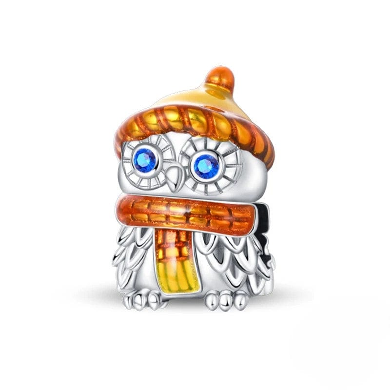 Charm Hibou avec Écharpe et Bonnet