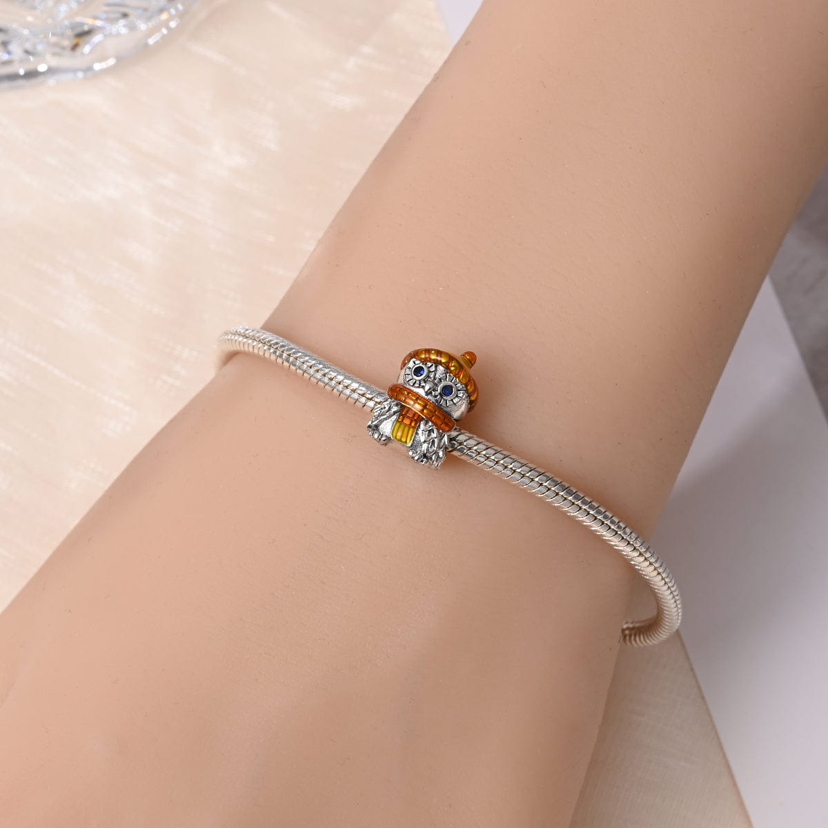 Charm Hibou avec Écharpe et Bonnet