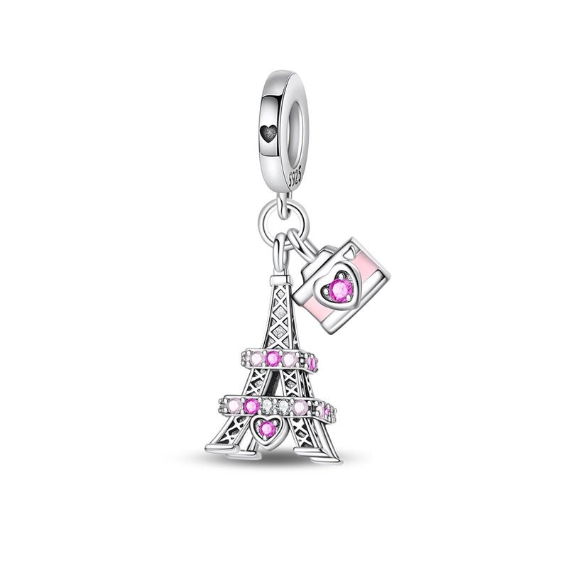 Charm Pendant Paris Tour Eiffel et Appareil Photo