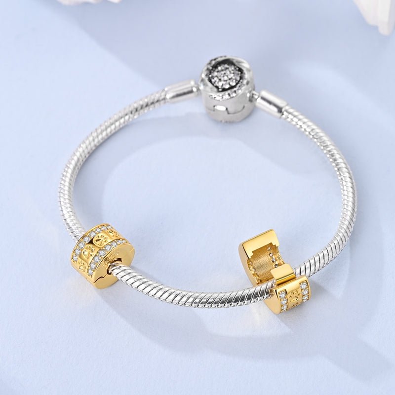 Charm Clip Doré Empreinte de Patte