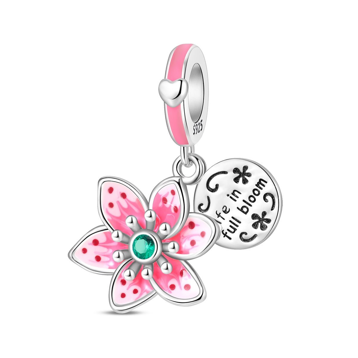 Charm Pendant Fleur Rose « Life in Full Bloom »