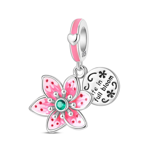 Charm Pendant Fleur Rose « Life in Full Bloom »