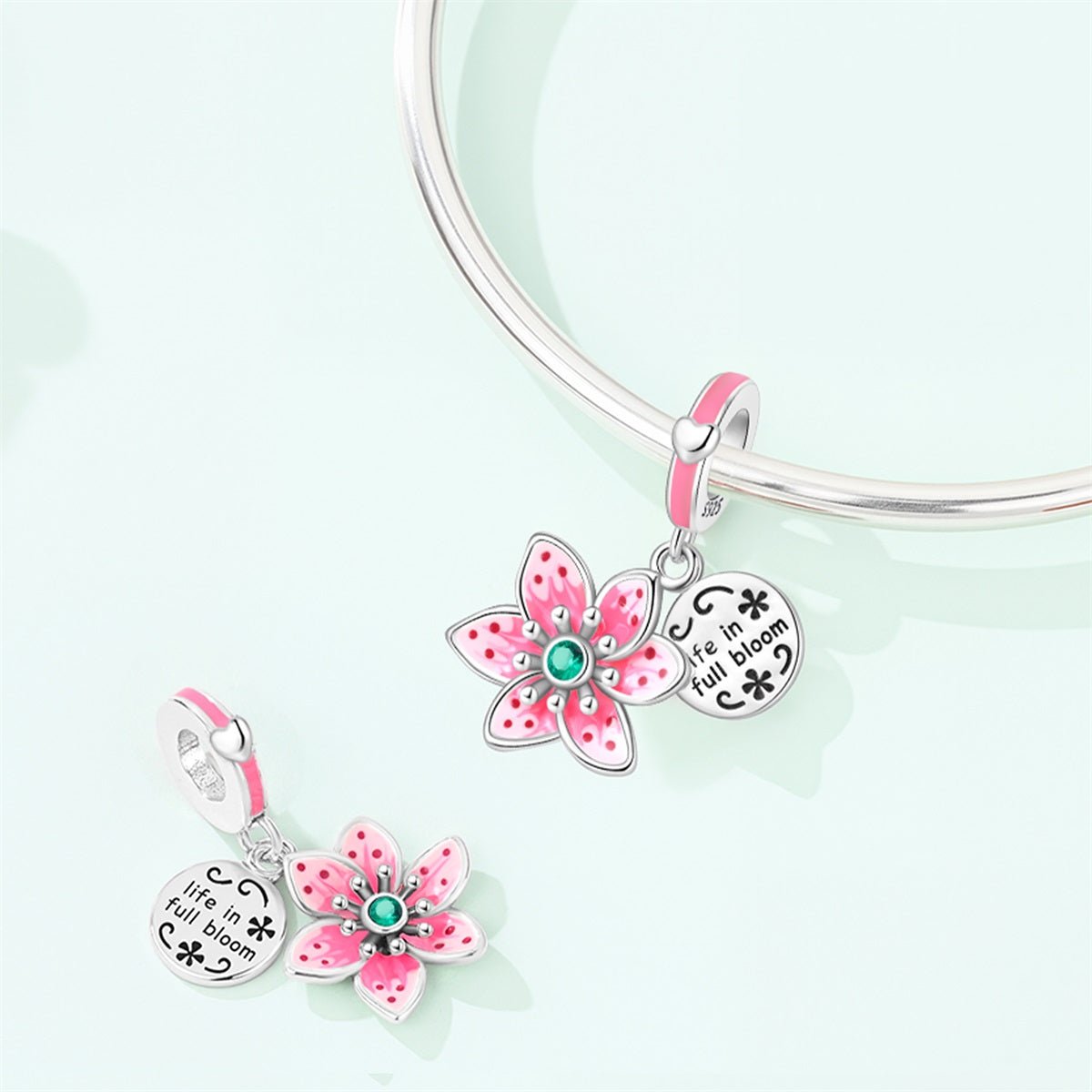 Charm Pendant Fleur Rose « Life in Full Bloom »