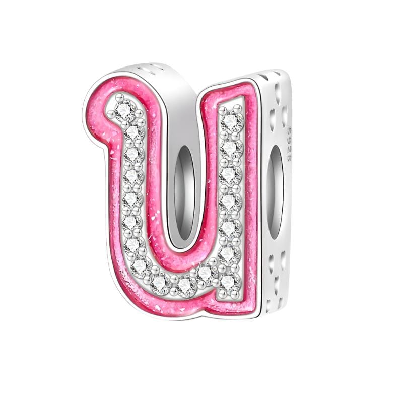 Charm Lettre Rose A~Z