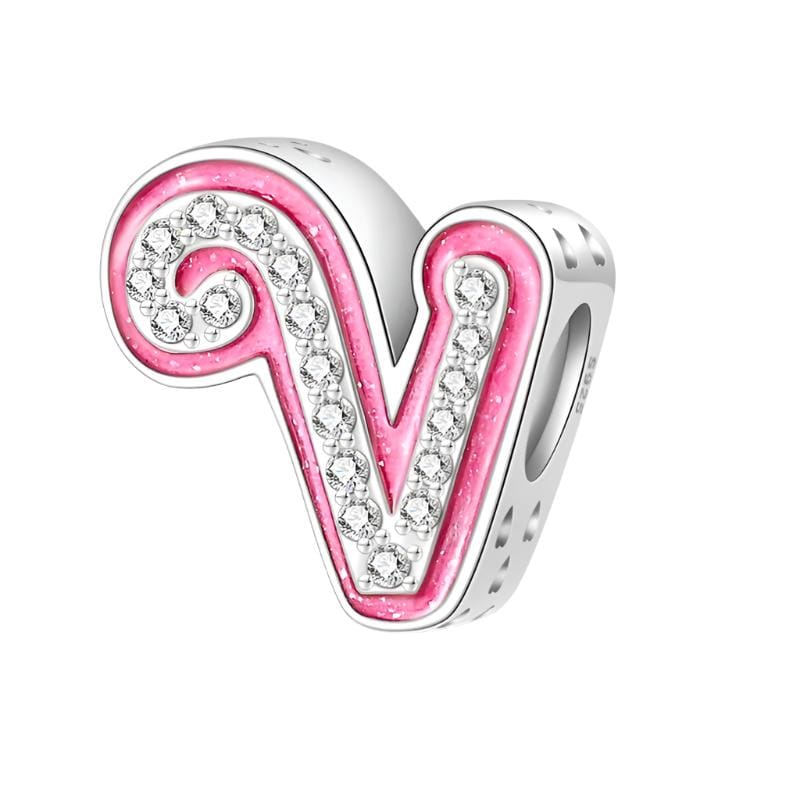 Charm Lettre Rose A~Z