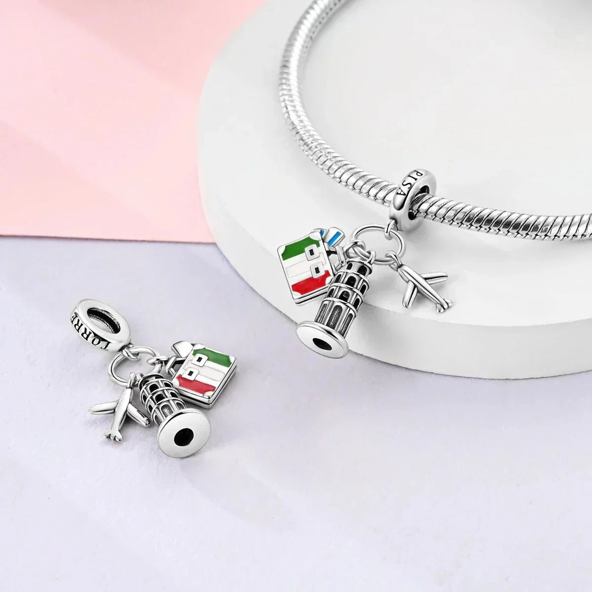 Charm Triple Pendant Monuments d'Italie Pise