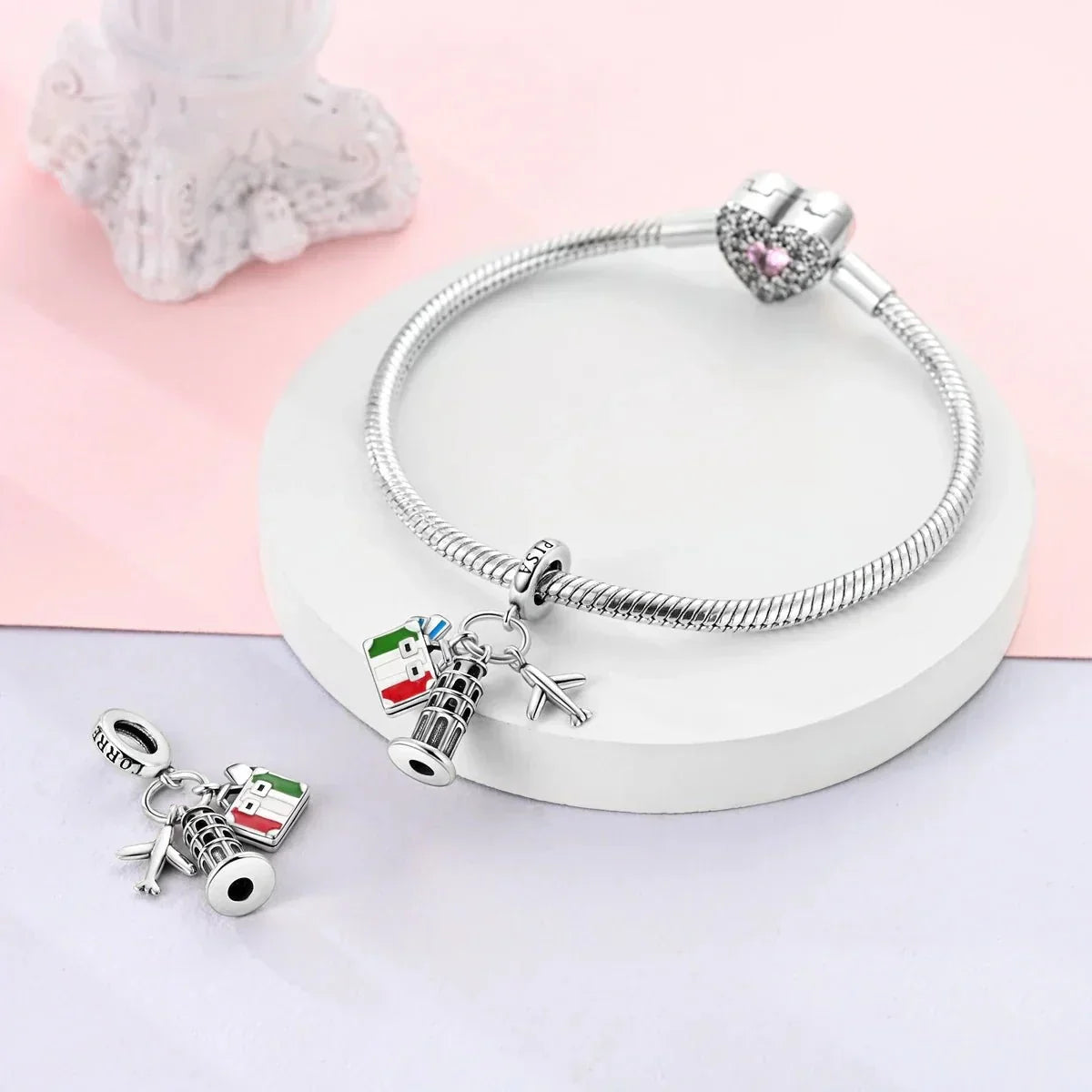Charm Triple Pendant Monuments d'Italie Pise