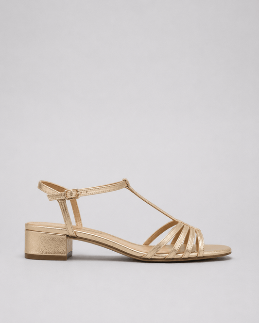 Alegre | Gyldne sandaler: hverdagens elegance