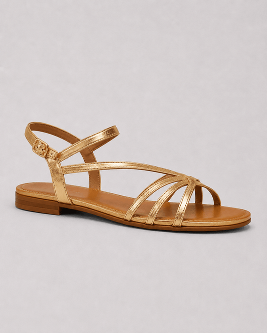 Marta | Gyldne sandaler – sommerelegance