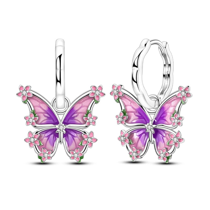 Créoles Papillon et Fleur Violette