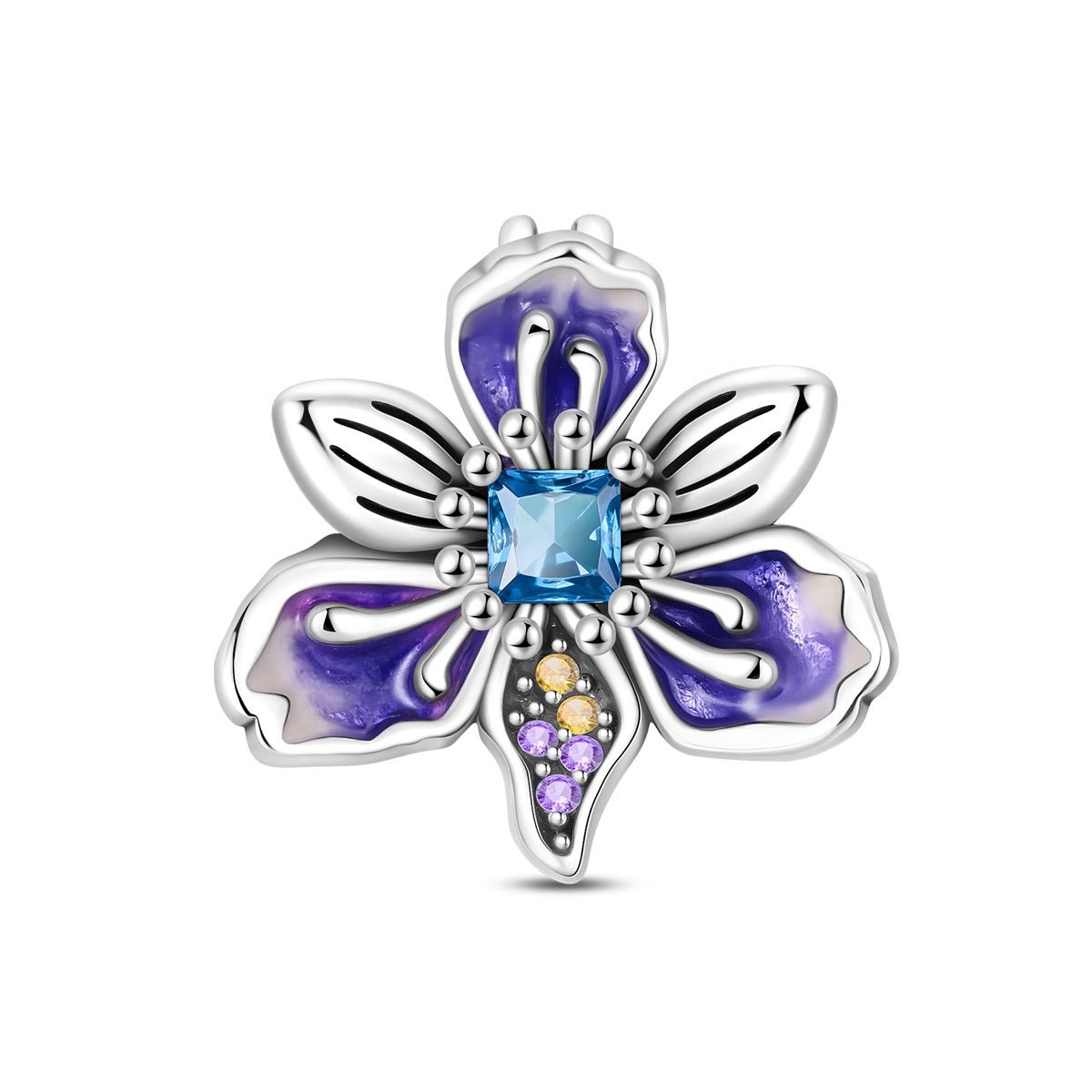 Charm Fleur Épanouie Violette