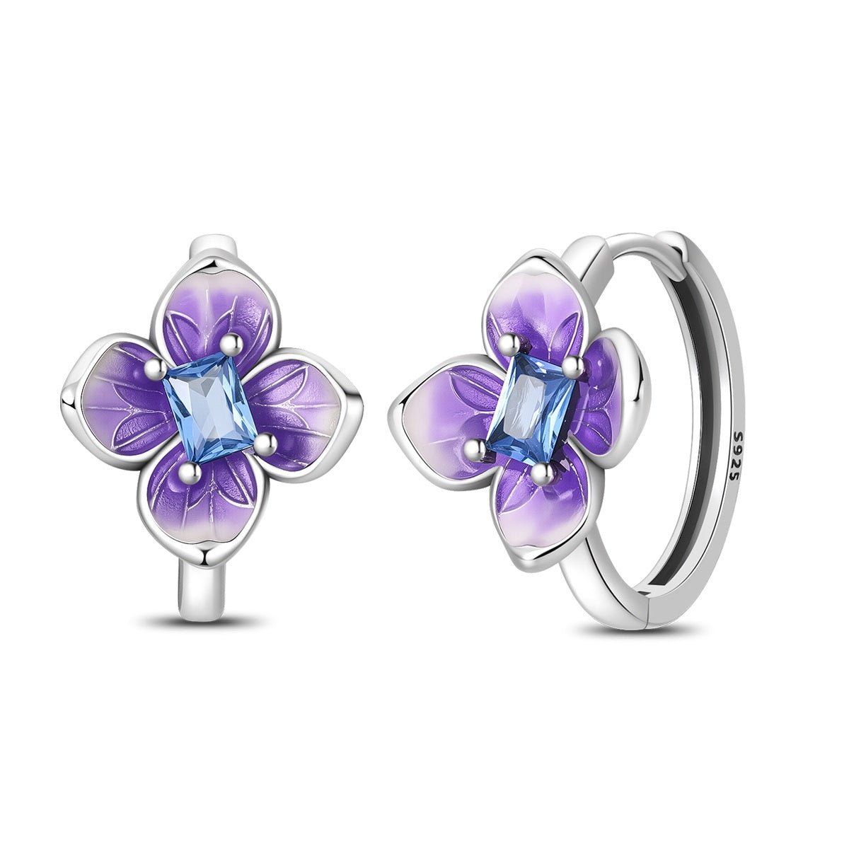 Créoles Fleur Violette Épanouie