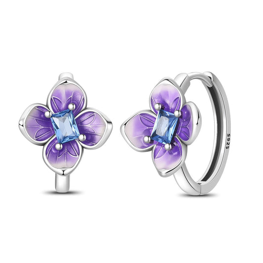 Créoles Fleur Violette Épanouie
