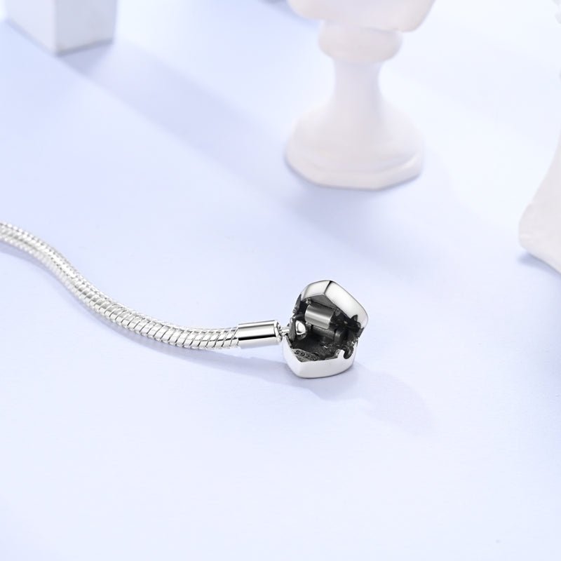 Bracelet à Charms Cœur Violet Œil Protecteur