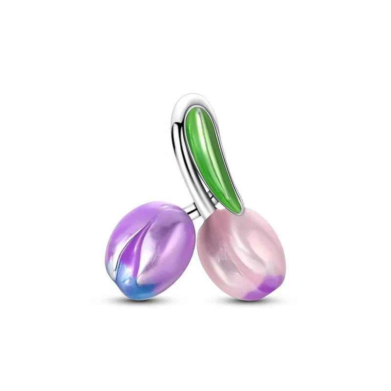 Charm Duo de Tulipes Violette et Rose