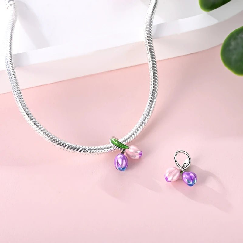 Charm Duo de Tulipes Violette et Rose