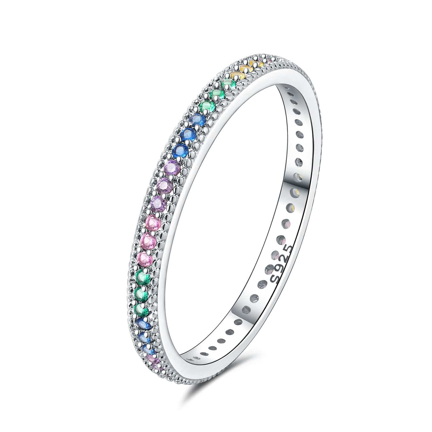 Bague Superposable Cristal Arc-en-Ciel