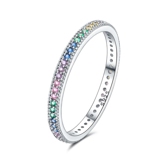 Bague Superposable Cristal Arc-en-Ciel