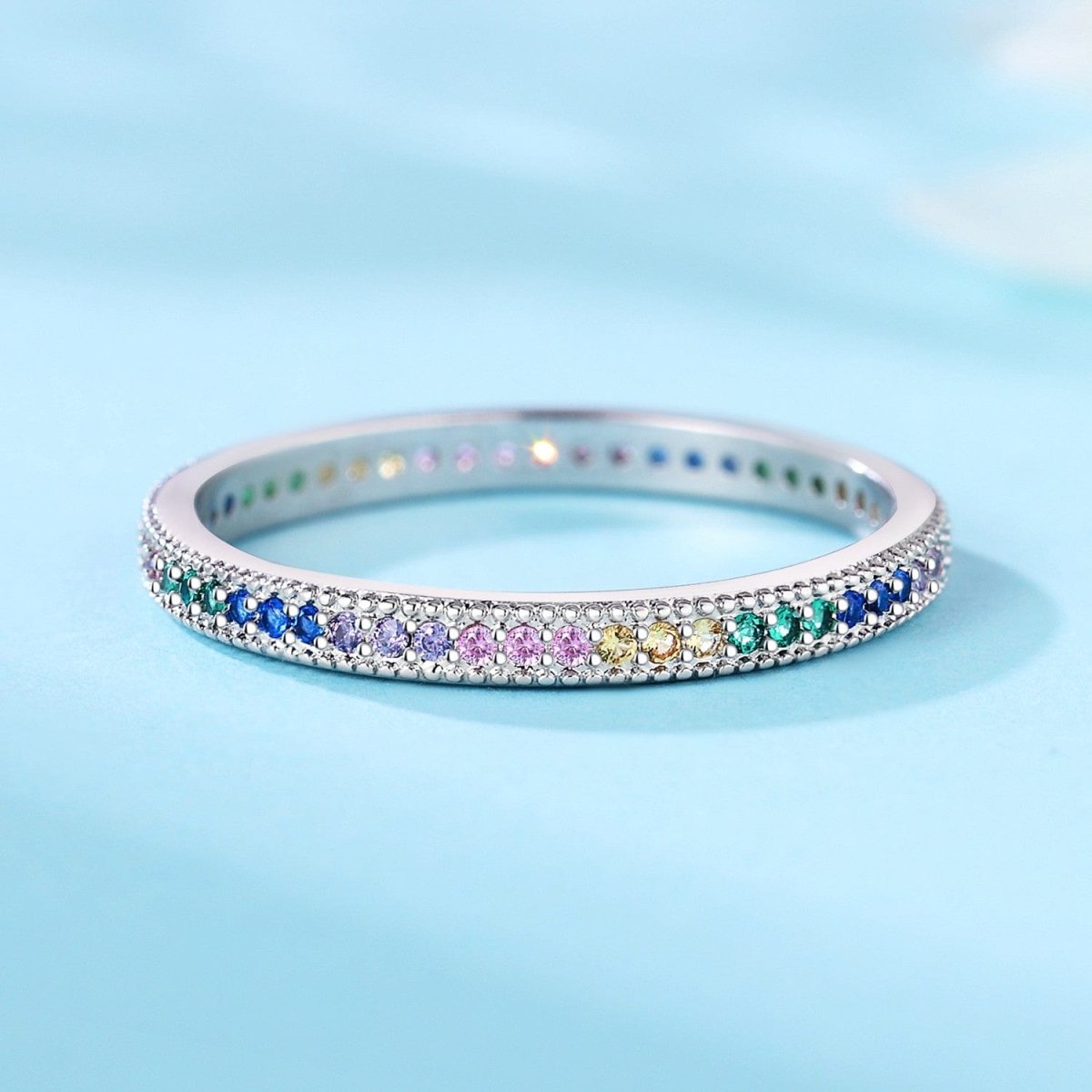 Bague Superposable Cristal Arc-en-Ciel