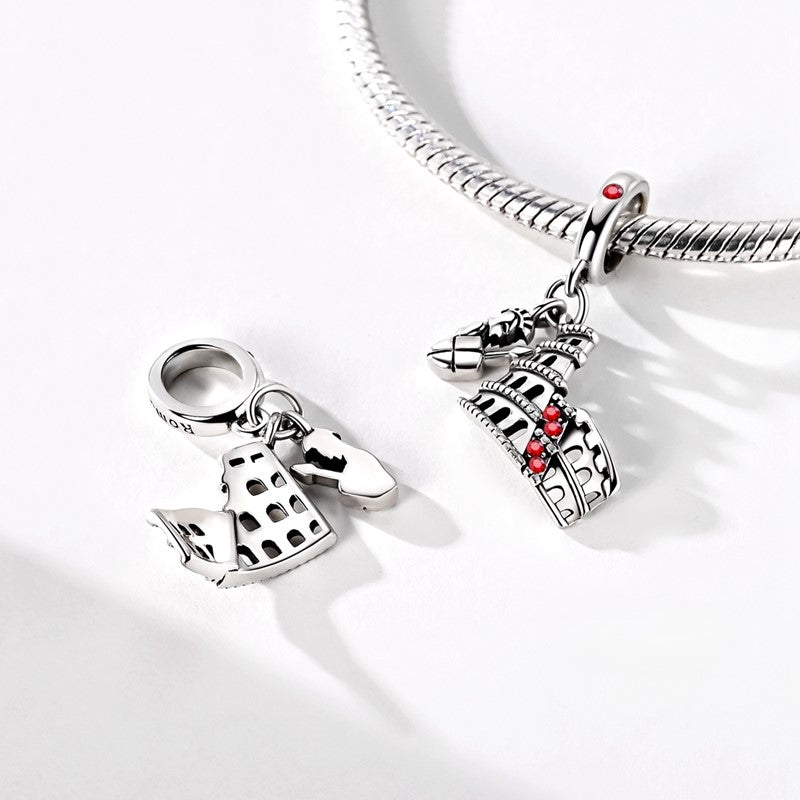 Charm Pendant Colisée Romain et Gladiateur
