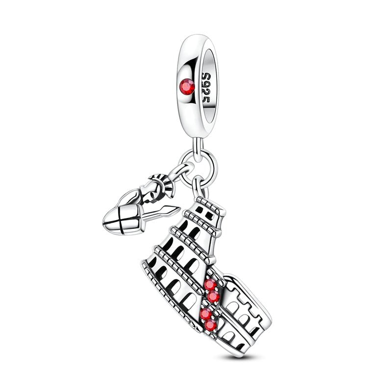 Charm Pendant Colisée Romain et Gladiateur