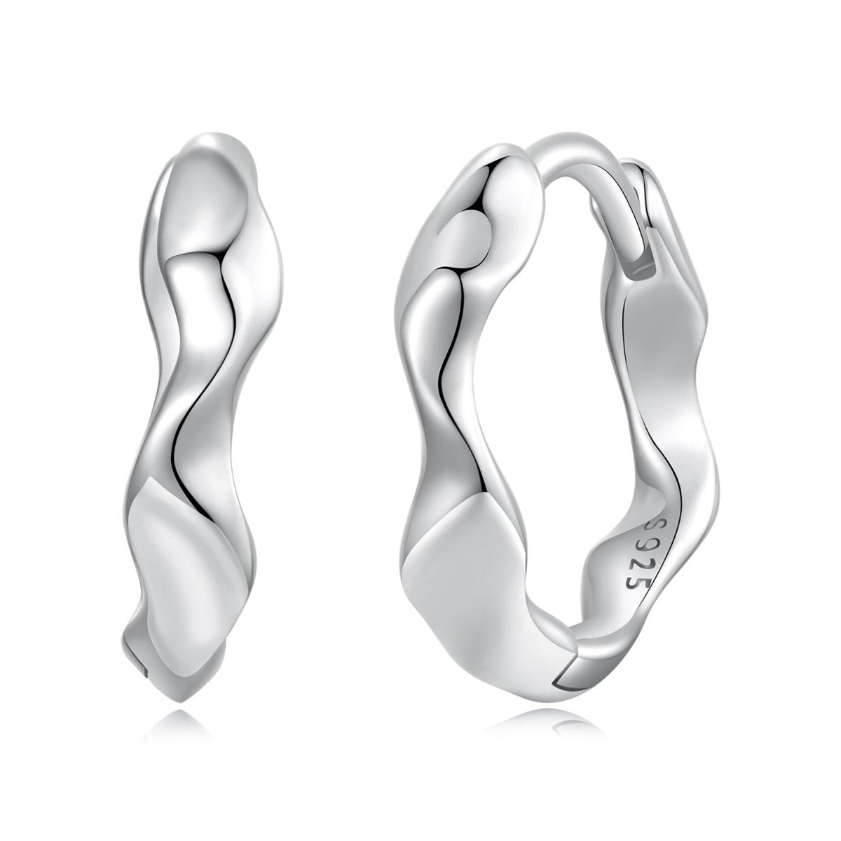 Créoles Argent Vague Sculptée