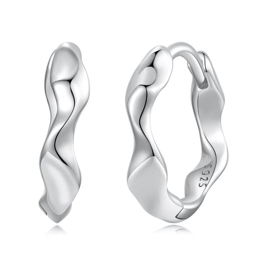 Créoles Argent Vague Sculptée
