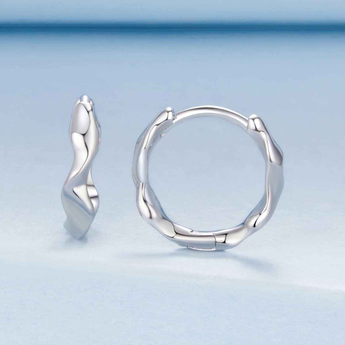 Créoles Argent Vague Sculptée