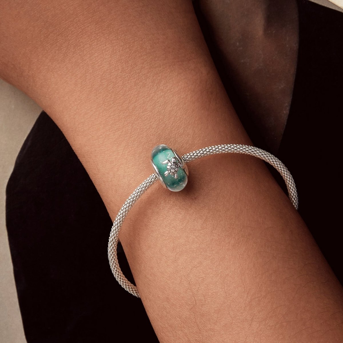 Charm Murano Tortue Marine et Vague Océan