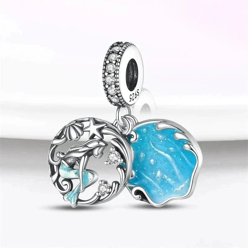 Charm Sirène Bleu Océan Scintillante