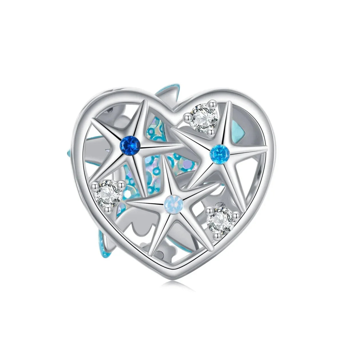 Charm Étoile de Mer Scintillante et Cœur Océan