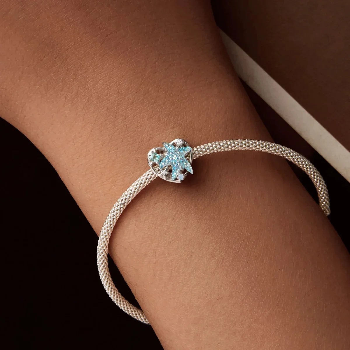 Charm Étoile de Mer Scintillante et Cœur Océan