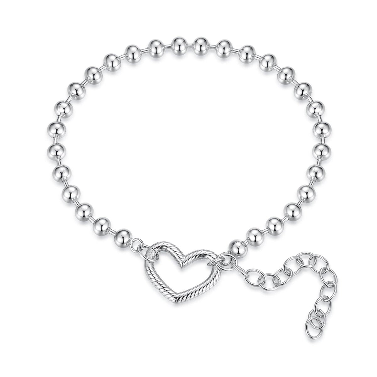 Bracelet Perlé Argent avec Cœur