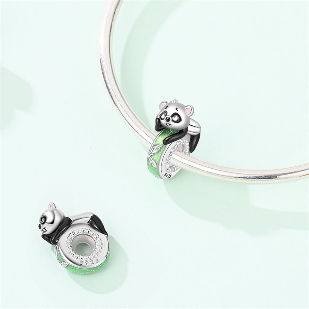 Charm Panda Endormi et Bambou Lumineux