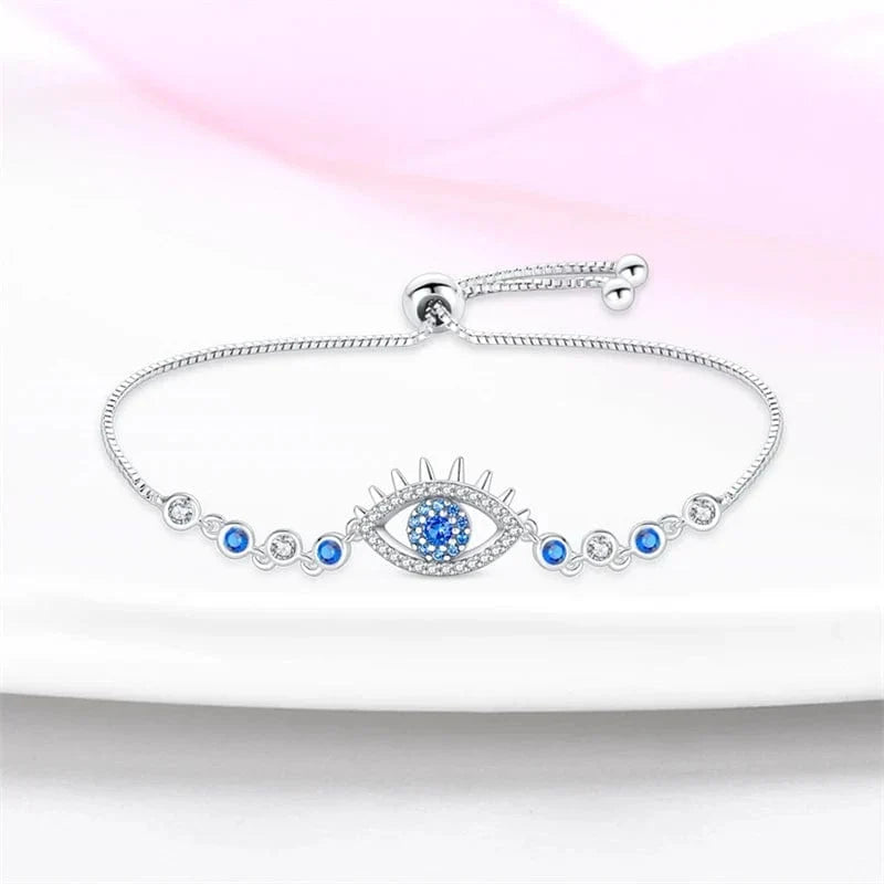 Bracelet Œil Protecteur Bleu Scintillant