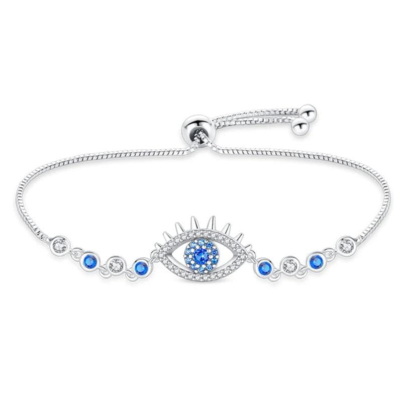 Bracelet Œil Protecteur Bleu Scintillant